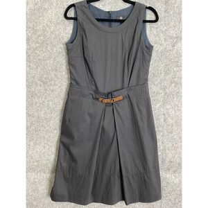 Bogner Black Sleeveless‎ Belted Dress Luxury Workwear Career Euro Chic 6 | S